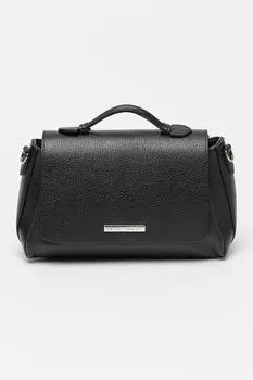 Кожаная сумка с клапаном Antonia Moretti, черный