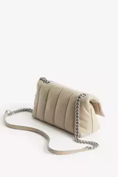 Кожаная сумка с клапаном H&M, серый