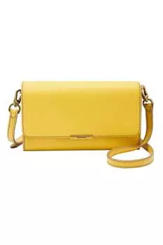 Кожаная сумка с клапаном Jori Fossil, желтый