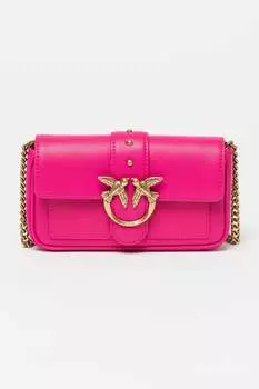 Кожаная сумка с клапаном Love One Pinko, фуксия