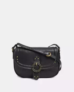 Кожаная сумка с клапаном Pepe Jeans, черный