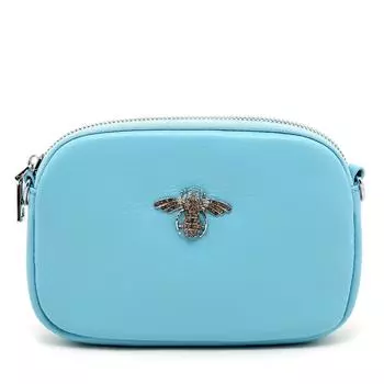 Кожаная сумка с кристаллами в виде пчелы PEACH ACCESSORIES, синий
