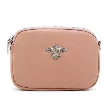 Кожаная сумка с кристаллами в виде пчелы PEACH ACCESSORIES, нюд