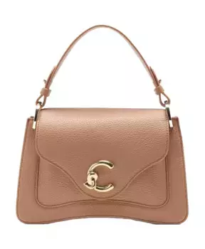 Кожаная сумка с логотипом Coccinelle, коричневый