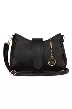 Кожаная сумка с логотипом Mia Tomazzi, черный