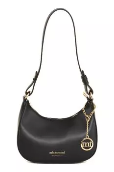 Кожаная сумка с логотипом Mia Tomazzi, черный