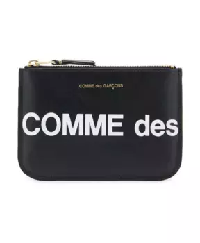 Кожаная сумка с логотипом на молнии Comme Des Garons, черный