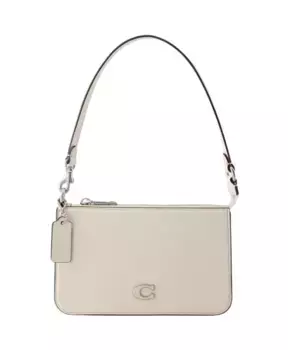 Кожаная сумка с магнитной застежкой Coach, бежевый