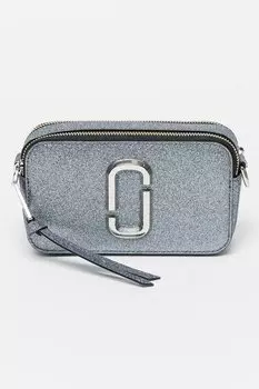 Кожаная сумка с металлическим блеском Marc Jacobs, серебряный