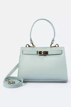 Кожаная сумка с металлической застежкой Massimo Castelli, синий