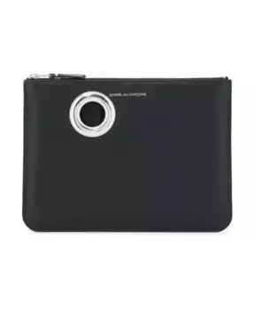 Кожаная сумка с петельками Comme Des Garons, черный