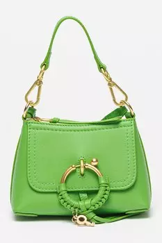 Кожаная сумка с плетеной деталью See By Chlo, зеленый