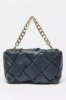 Кожаная сумка с плетеным узором Pierre Cardin, синий