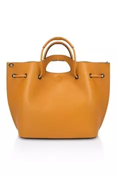 Кожаная сумка с регулируемым съемным ремнем через плечо Massimo Castelli, охра