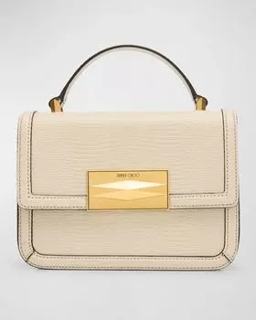 Кожаная сумка с ромбовидным клапаном и верхней ручкой Jimmy Choo, цвет Taupee