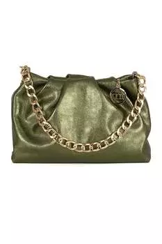 Кожаная сумка с ручкой-цепочкой Mia Tomazzi, зеленый