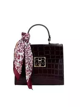 Кожаная сумка с ручкой Faina, черный