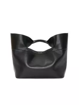 Кожаная сумка с ручкой сверху Alexander McQueen, черный