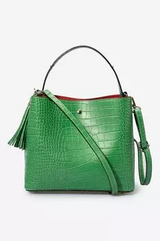 Кожаная сумка с шагренью, Зеленый Massimo Castelli, зеленый