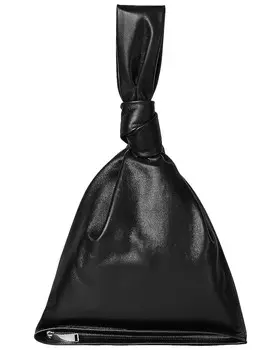 Кожаная сумка с узлом Bottega Veneta, цвет Black & Silver
