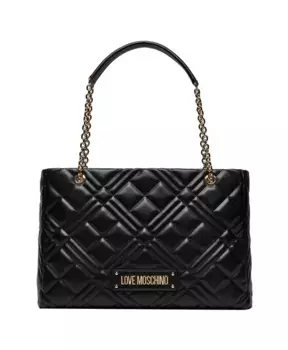 Кожаная сумка шопер Moschino, черный