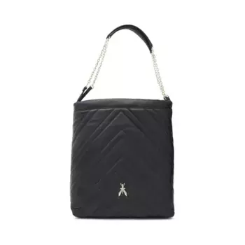 Кожаная сумка-шопер Patrizia Pepe, черный