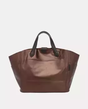 Кожаная сумка-шоппер бронзового цвета Abbacino, коричневый