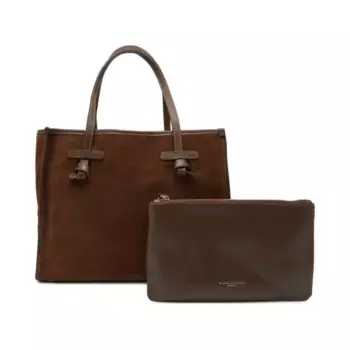 Кожаная сумка-шоппер + кожаная сумка-мешочек Gianni Chiarini, коричневый