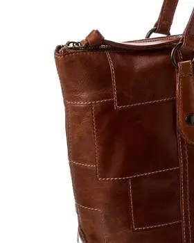 Кожаная сумка-шоппер на молнии Frye Melissa в стиле пэчворк, коричневый