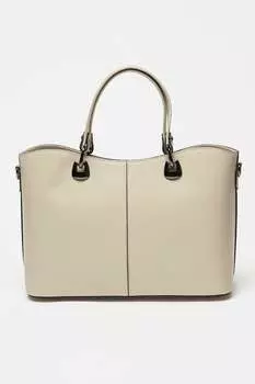 Кожаная сумка-шоппер со съемным ремнем через плечо Chiara Canotti, серый