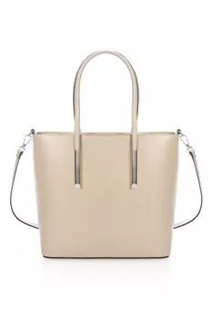 Кожаная сумка-шоппер со съемным ремнем через плечо Massimo Castelli, бежевый