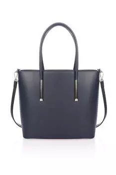 Кожаная сумка-шоппер со съемным ремнем через плечо Massimo Castelli, синий