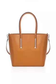 Кожаная сумка-шоппер со съемным ремнем через плечо Massimo Castelli, коричневый