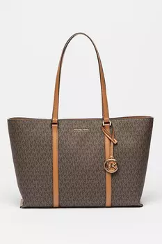 Кожаная сумка-шоппер Temple с логотипом Michael Kors, коричневый