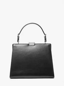 Кожаная сумка Simone Michael Kors, черный