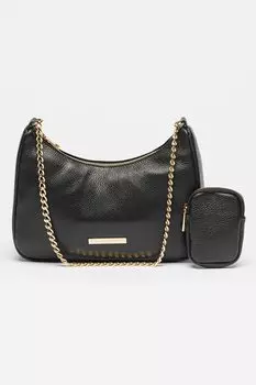 Кожаная сумка со съемной сумкой для туалетных принадлежностей Chiara Canotti, черный