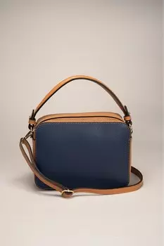 Кожаная сумка со съемным ремнем через плечо Massimo Castelli, синий