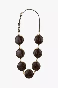 Кожаная сумка Stefano Pilati x с многокарманами ZARA, коричневый