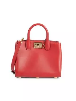 Кожаная сумка Studio с верхней ручкой Ferragamo, красный