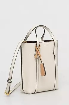 Кожаная сумка Tory Burch, бежевый