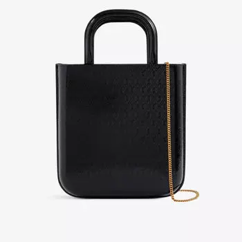 Кожаная сумка-тоут All Over с тисненым логотипом Saint Laurent, черный