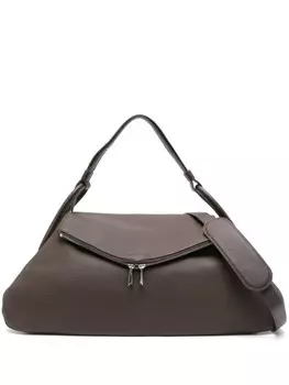 Кожаная сумка-тоут Amina Muaddi, коричневый
