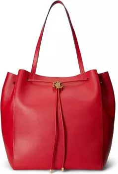 Кожаная сумка-тоут Andie среднего размера на шнурке LAUREN Ralph Lauren, цвет Martin Red