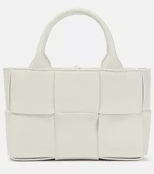 Кожаная сумка-тоут Arco Mini Bottega Veneta, белый