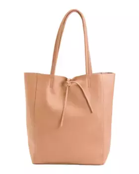 Кожаная сумка-тоут без подкладки Made In Italy Marlon, цвет Nude