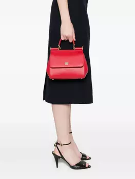 Кожаная сумка-тоут Dolce & Gabbana, красный
