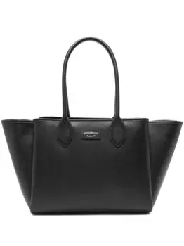 Кожаная сумка-тоут EMPORIO ARMANI, черный