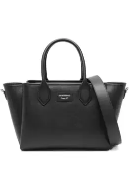 Кожаная сумка-тоут EMPORIO ARMANI, черный