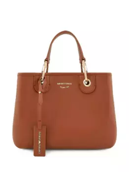 Кожаная сумка-тоут EMPORIO ARMANI, коричневый