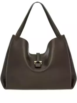 Кожаная сумка-тоут Ferragamo, серый